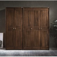 木來客現代輕奢極簡黑胡桃木家具：8D01#兩門衣柜、8D01#三門衣柜