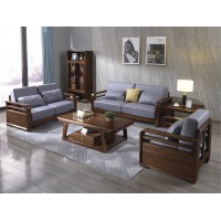 木來客現代輕奢極簡黑胡桃木家具：8W26#沙發