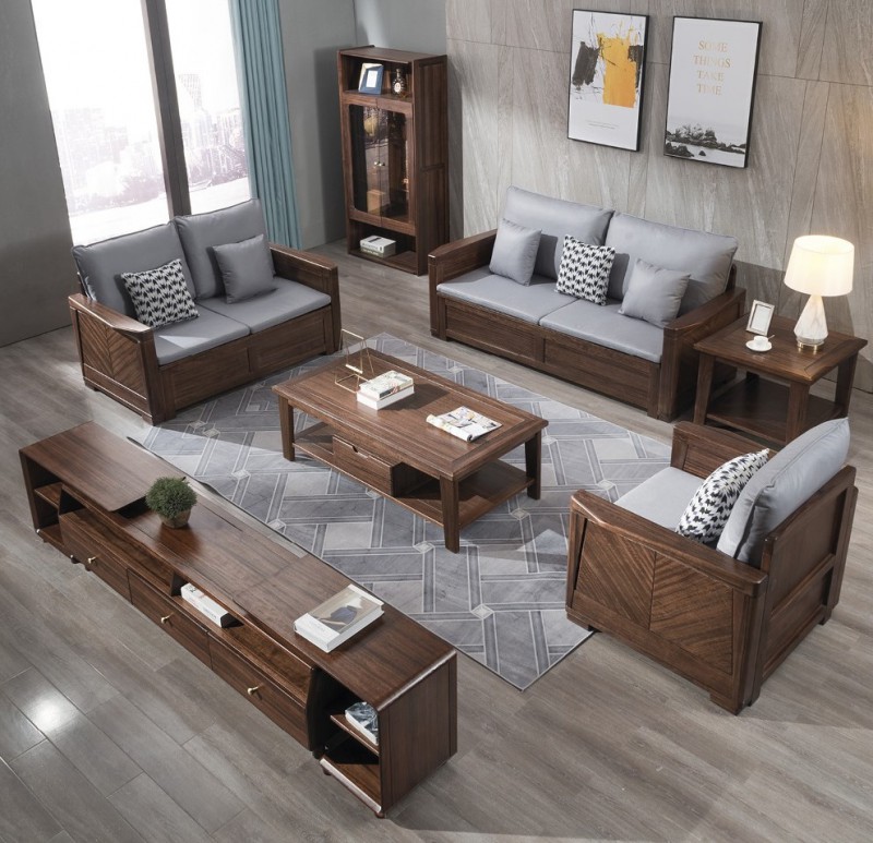 木來客現代輕奢極簡黑胡桃木家具