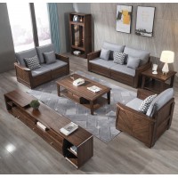 木來客現代輕奢極簡黑胡桃木家具：8W38#沙發