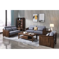 木來客現代輕奢極簡黑胡桃木家具：8W59#沙發