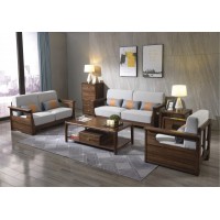 木來客現代輕奢極簡黑胡桃木家具：8W13#沙發