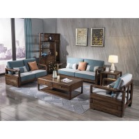 木來客現代輕奢極簡黑胡桃木家具：8W11#沙發