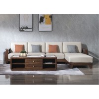 木來客現代輕奢極簡黑胡桃木家具：8W05#轉角沙發