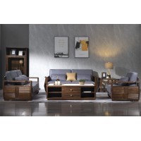 木來客現(xiàn)代輕奢極簡黑胡桃木家具：8W05#沙發(fā)