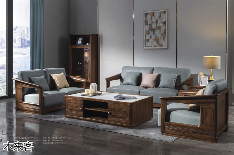 喻皓天成 木來(lái)客現(xiàn)代輕奢極簡(jiǎn)黑胡桃家具