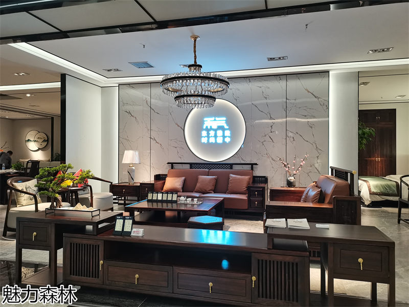 魅力森林 &ldquo;和氣&rdquo;新中式風(fēng)格烏金木家具展廳實(shí)拍