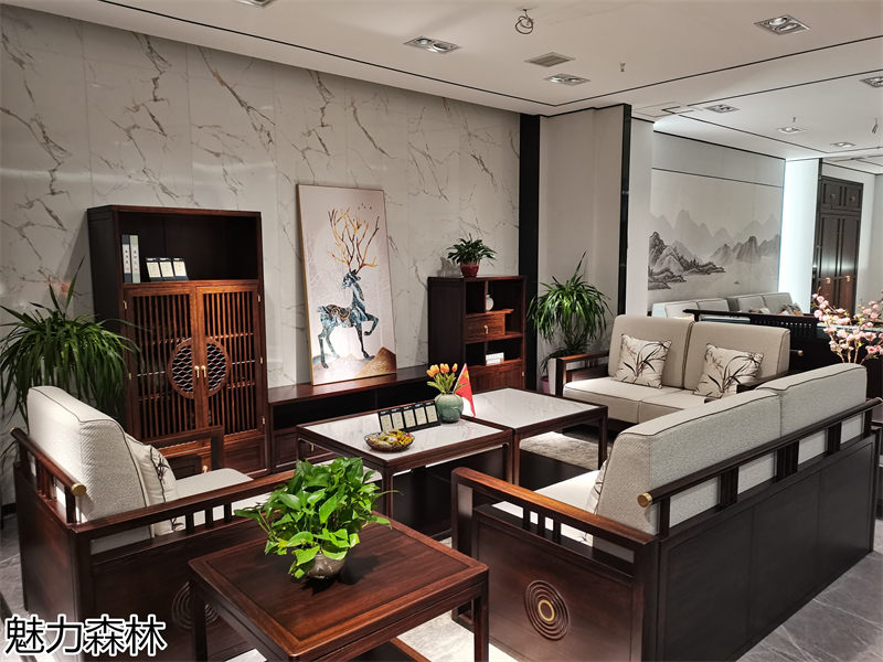 魅力森林 &ldquo;和氣&rdquo;新中式風(fēng)格烏金木家具展廳實(shí)拍