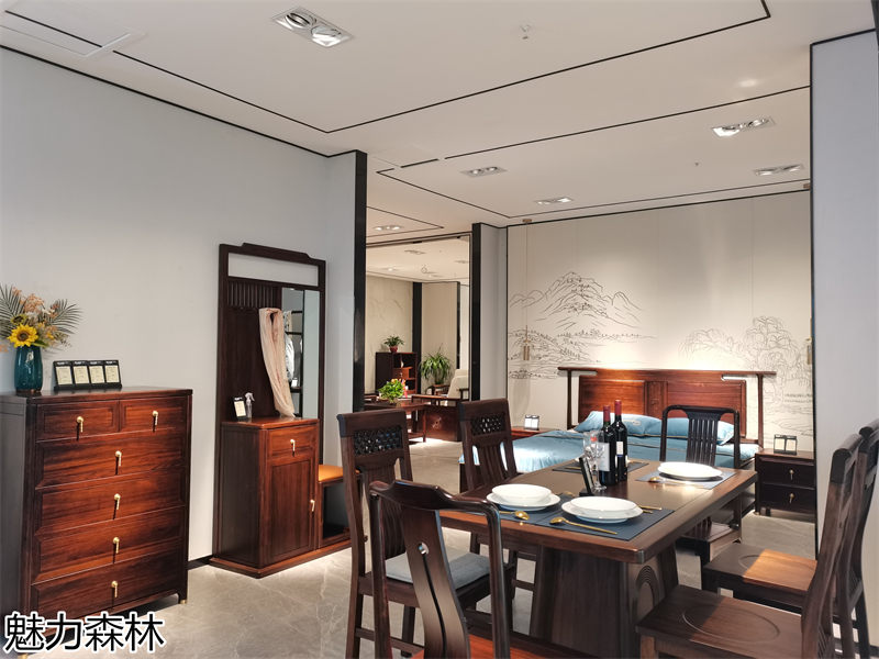 魅力森林 &ldquo;和氣&rdquo;新中式風(fēng)格烏金木家具展廳實(shí)拍
