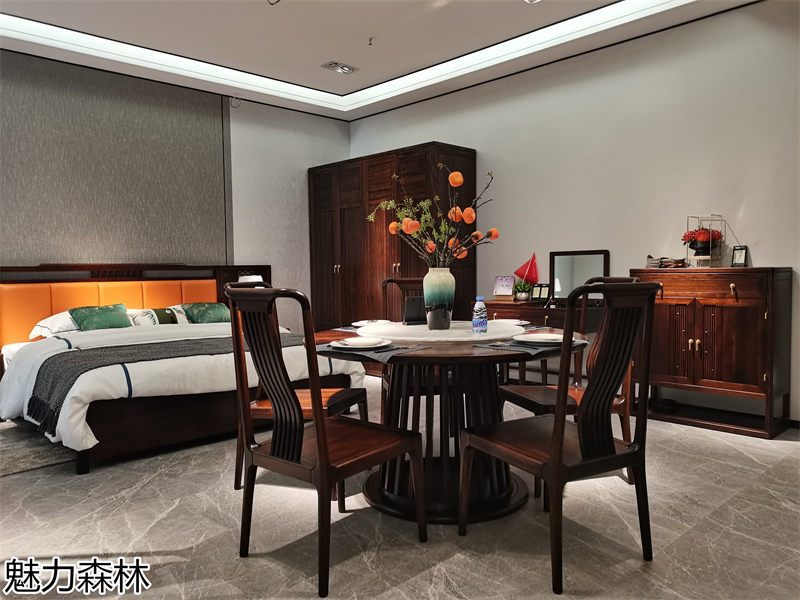 魅力森林 &ldquo;和氣&rdquo;新中式風(fēng)格烏金木家具展廳實(shí)拍