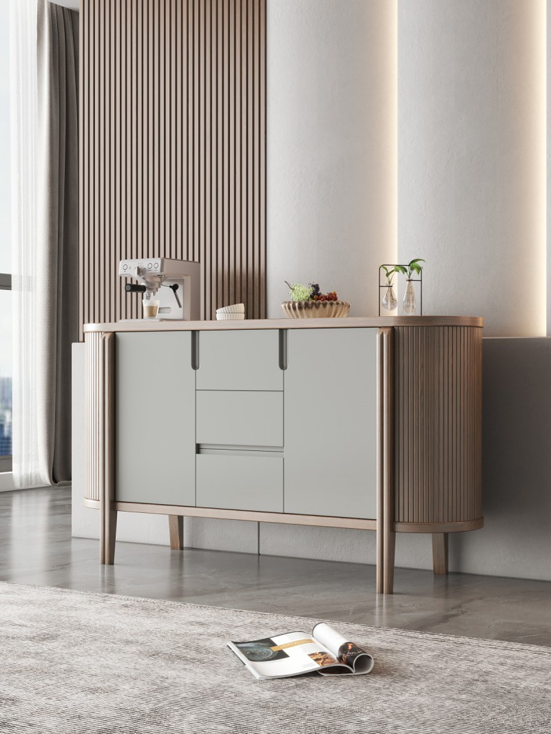 匠者白蠟木系列家具：JD-626餐邊柜胡桃色