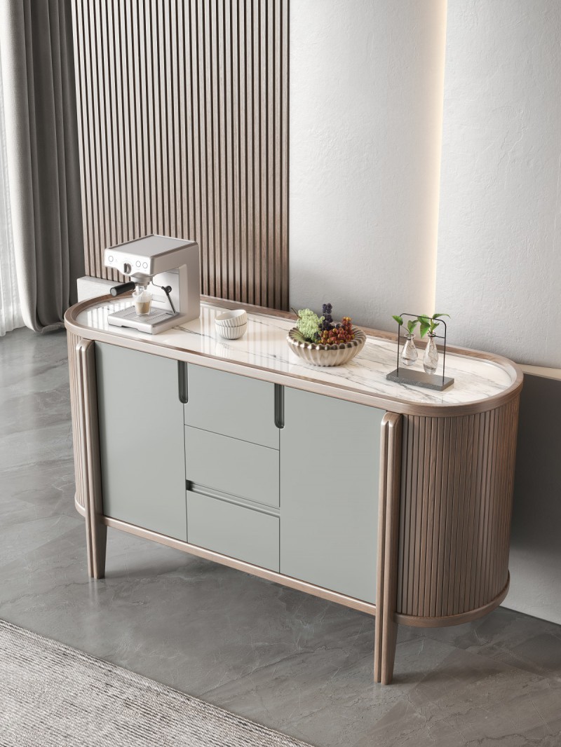 匠者白蠟木系列家具：JD-626餐邊柜胡桃色