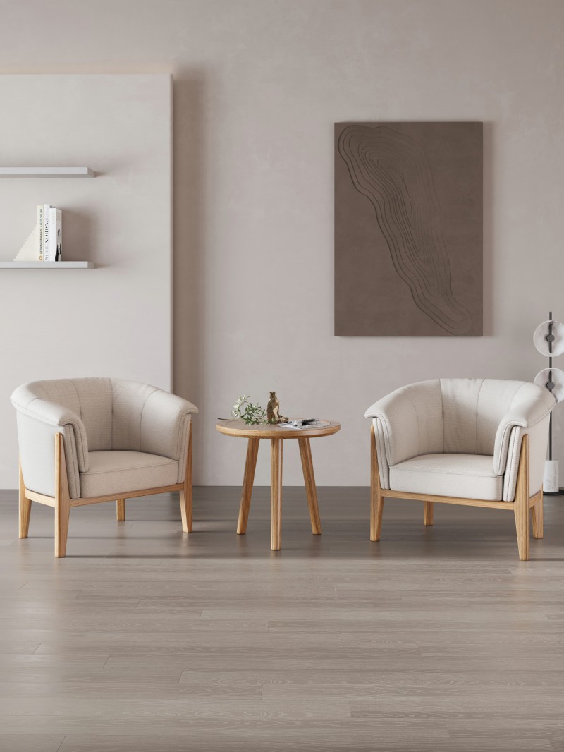 匠者白蠟木系列家具：JD-625原木色休閑椅