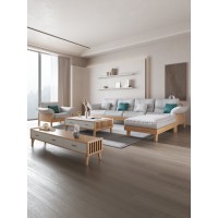 匠者白蠟木系列家具：JD-612沙發原木色4+踏