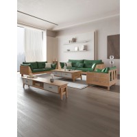 匠者白蠟木系列家具：JD-611沙發原木色1+2+3