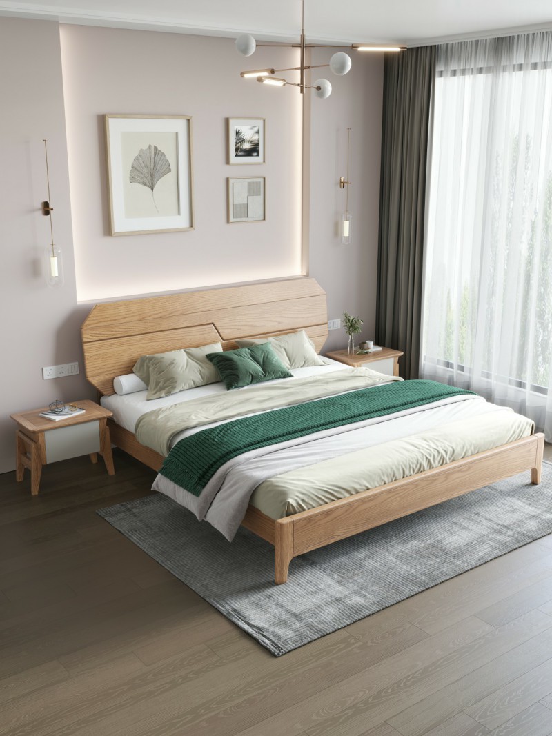 匠者白蠟?zāi)鞠盗屑揖撸篔D-603床原木色