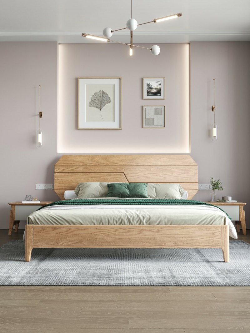 匠者白蠟?zāi)鞠盗屑揖撸篔D-603床原木色