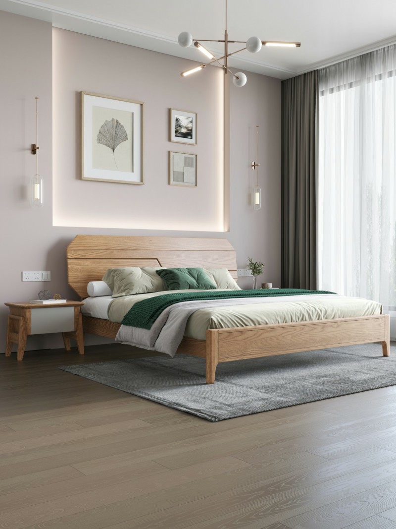 匠者白蠟?zāi)鞠盗屑揖撸篔D-603床原木色