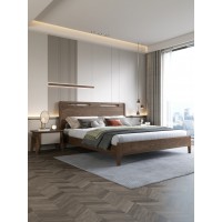 匠者白蠟木系列家具：JD-601床胡桃色