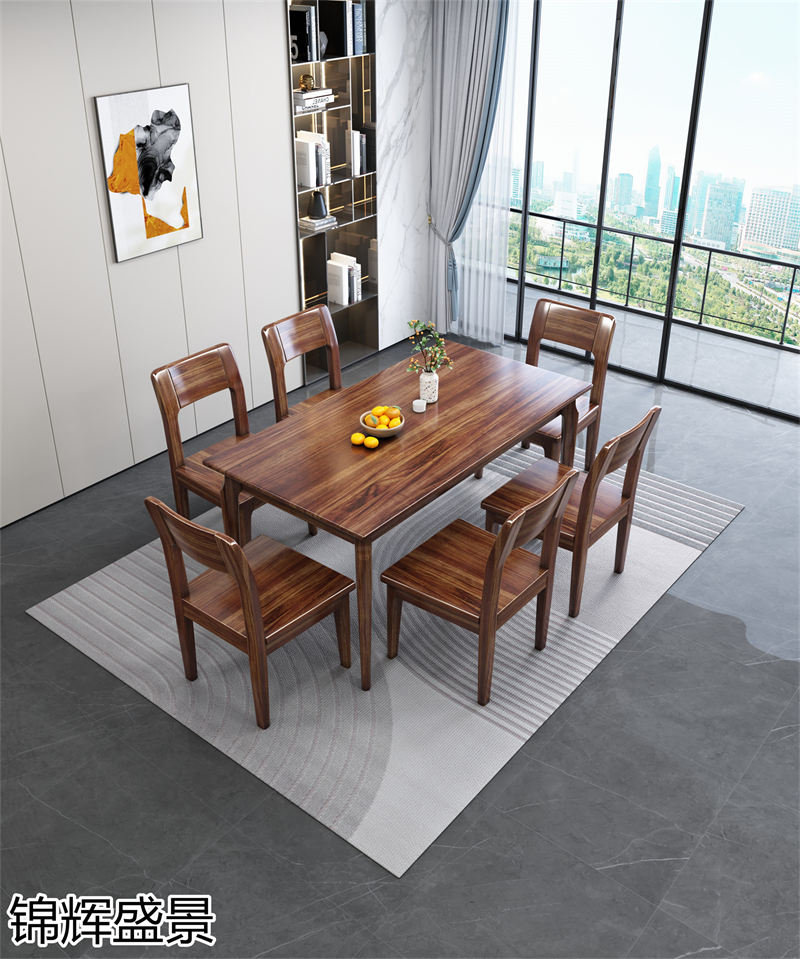 錦輝盛景現代實木風格烏金木家具