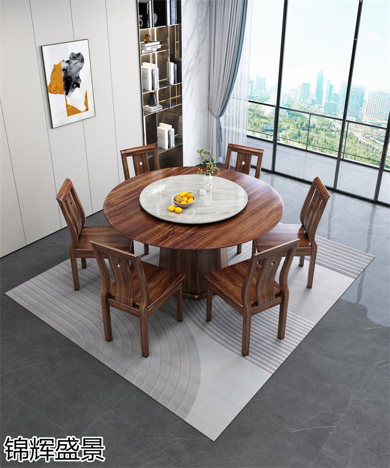 錦輝盛景現代實木風格烏金木家具