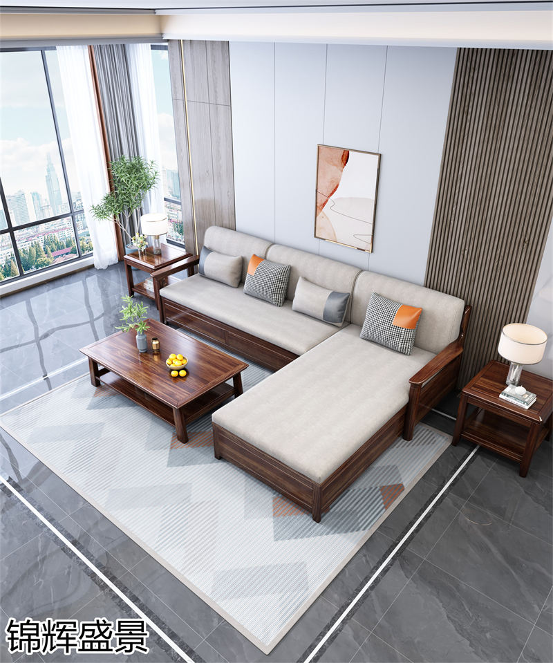 錦輝盛景現代實木風格烏金木家具