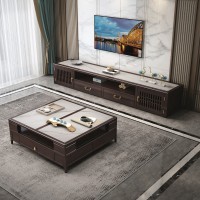 瑞聯(lián)新中式家具：1816#巖板電視柜、806#巖板茶幾