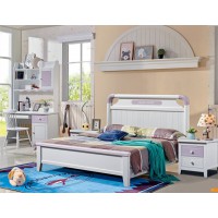 嘻哈年華青少年兒童實木床508#（幸福家庭）粉白