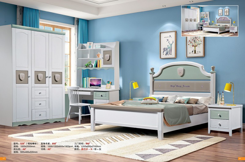 青少年兒童實木床528#（嘻哈棒球）