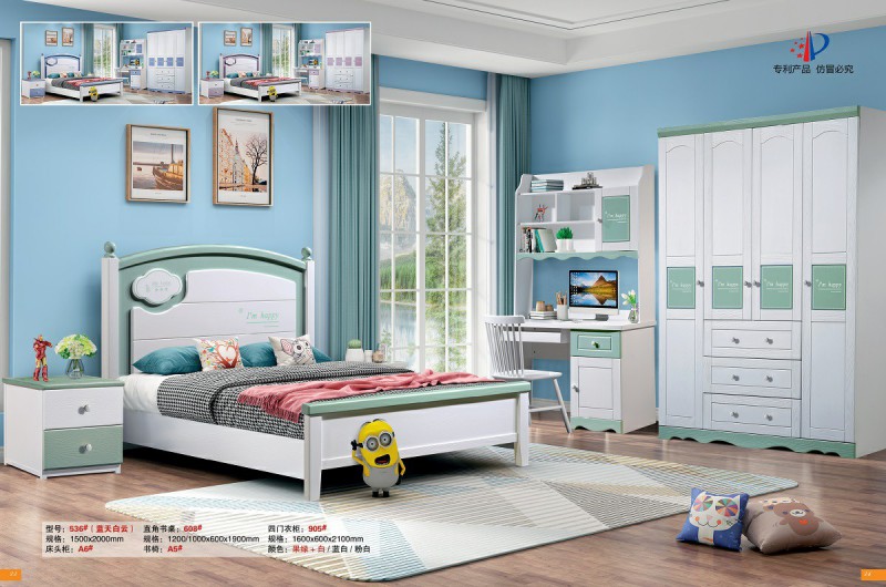 青少年兒童實木床536#（藍天白云）
