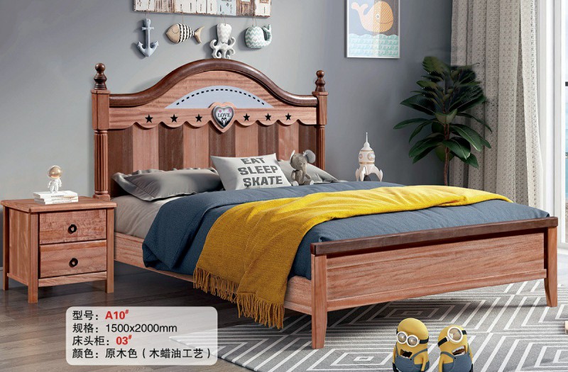青少年兒童金絲檀木木蠟油工藝床A10#