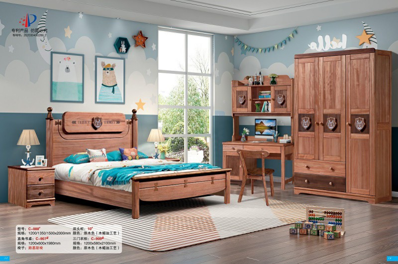 青少年兒童金絲檀木木蠟油工藝床C-088#