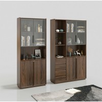 天倫雅樂現(xiàn)代極簡南美黑胡桃木家具：SG101兩門書柜、三門書柜