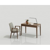 天倫雅樂現(xiàn)代極簡南美黑胡桃木家具： ST101書桌、SY101書椅 皮