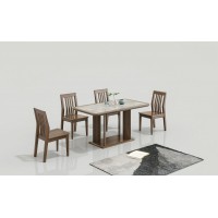 天倫雅樂現代極簡南美黑胡桃木家具： CT105餐臺、CY106餐椅