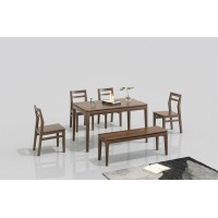 天倫雅樂現代極簡南美黑胡桃木家具：CT101餐臺、CY101餐椅、CD108長凳