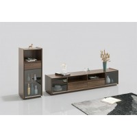 天倫雅樂現代極簡南美黑胡桃木家具：TV102電視柜、TV102-B邊柜