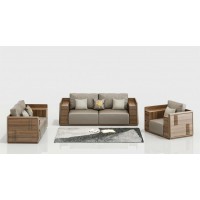 天倫雅樂現代極簡南美黑胡桃木家具：SF108沙發1+2+3