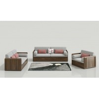 天倫雅樂現代極簡南美黑胡桃木家具：SF106沙發1+2+3