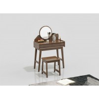 天倫雅樂現代極簡南美黑胡桃木家具： ZT101妝臺、ZD101妝凳