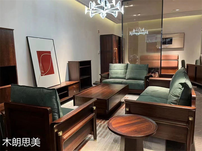 現(xiàn)慕家居 木朗思美 輕奢新中式黑檀木(烏金木)家具展廳實(shí)拍