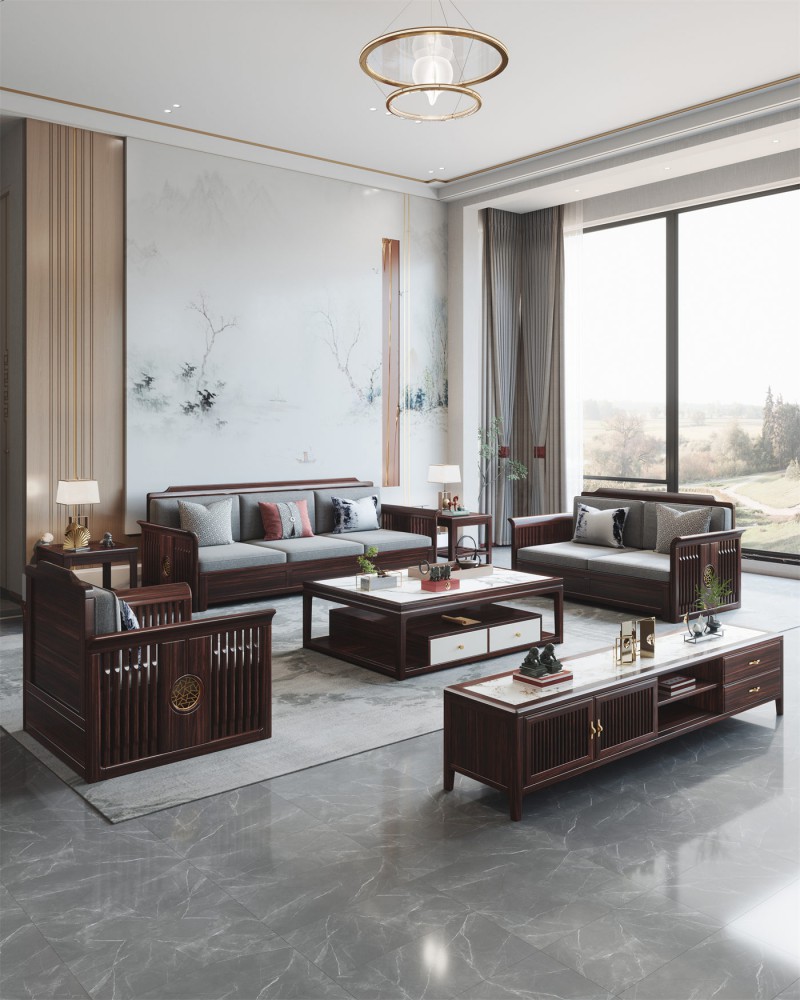 阿姆雷特新中式金絲檀木HT88沙發(fā)