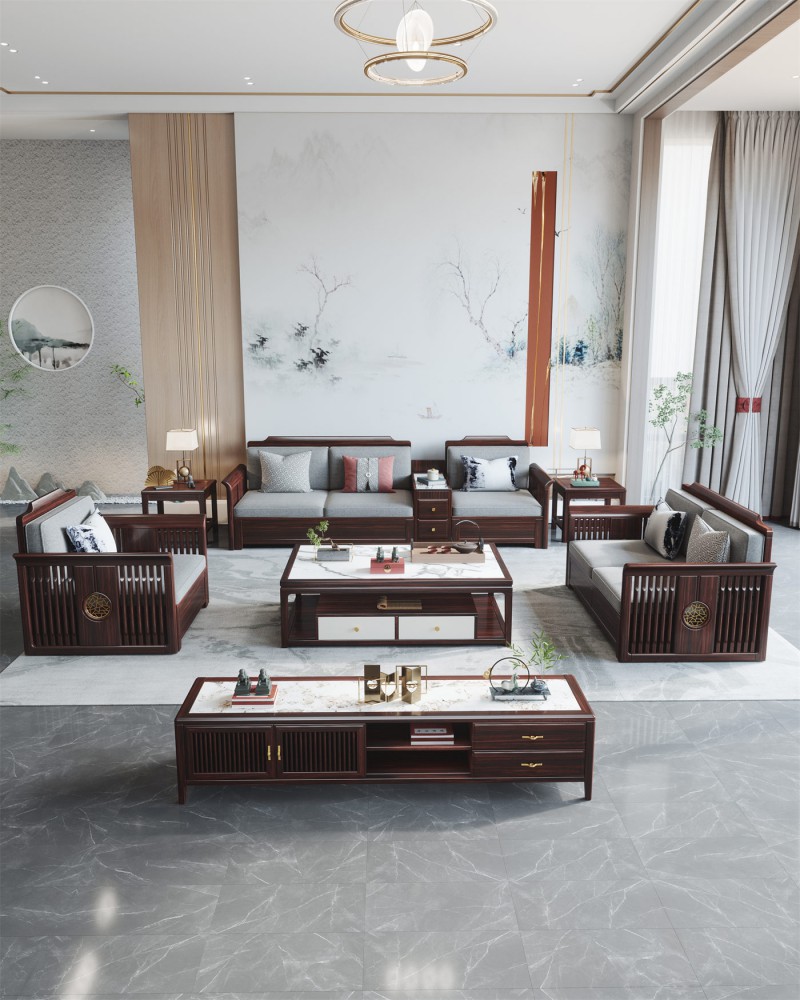 阿姆雷特新中式金絲檀木HT88沙發(fā)