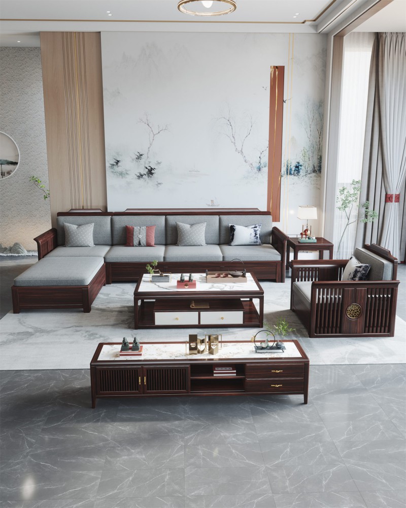 阿姆雷特新中式金絲檀木HT88沙發(fā)