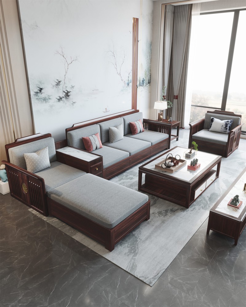 阿姆雷特新中式金絲檀木HT88沙發(fā)