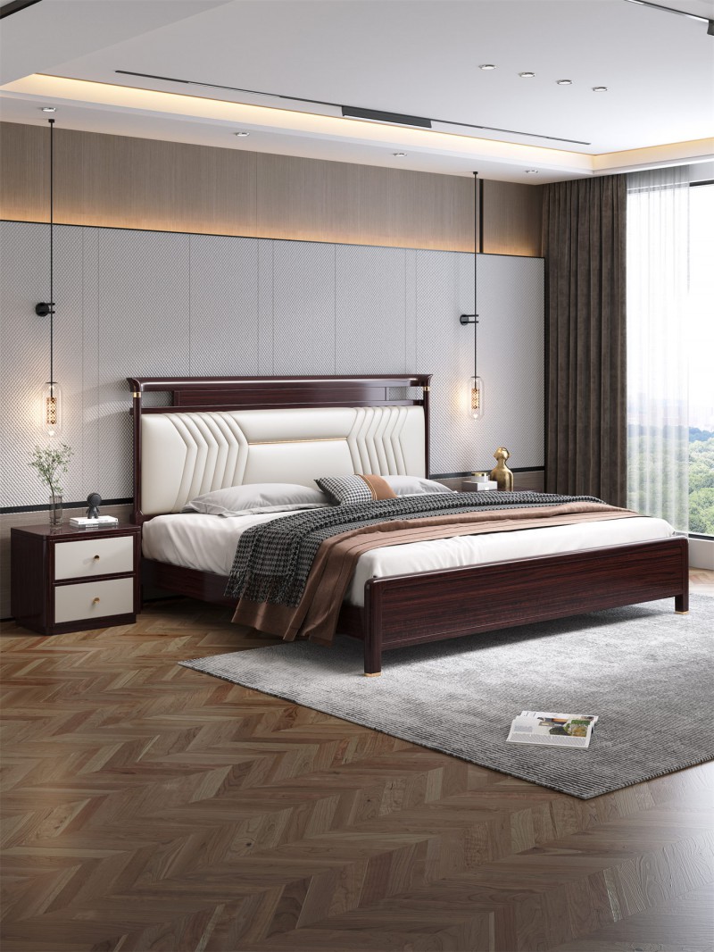 阿姆雷特新中式金絲檀木HT69床