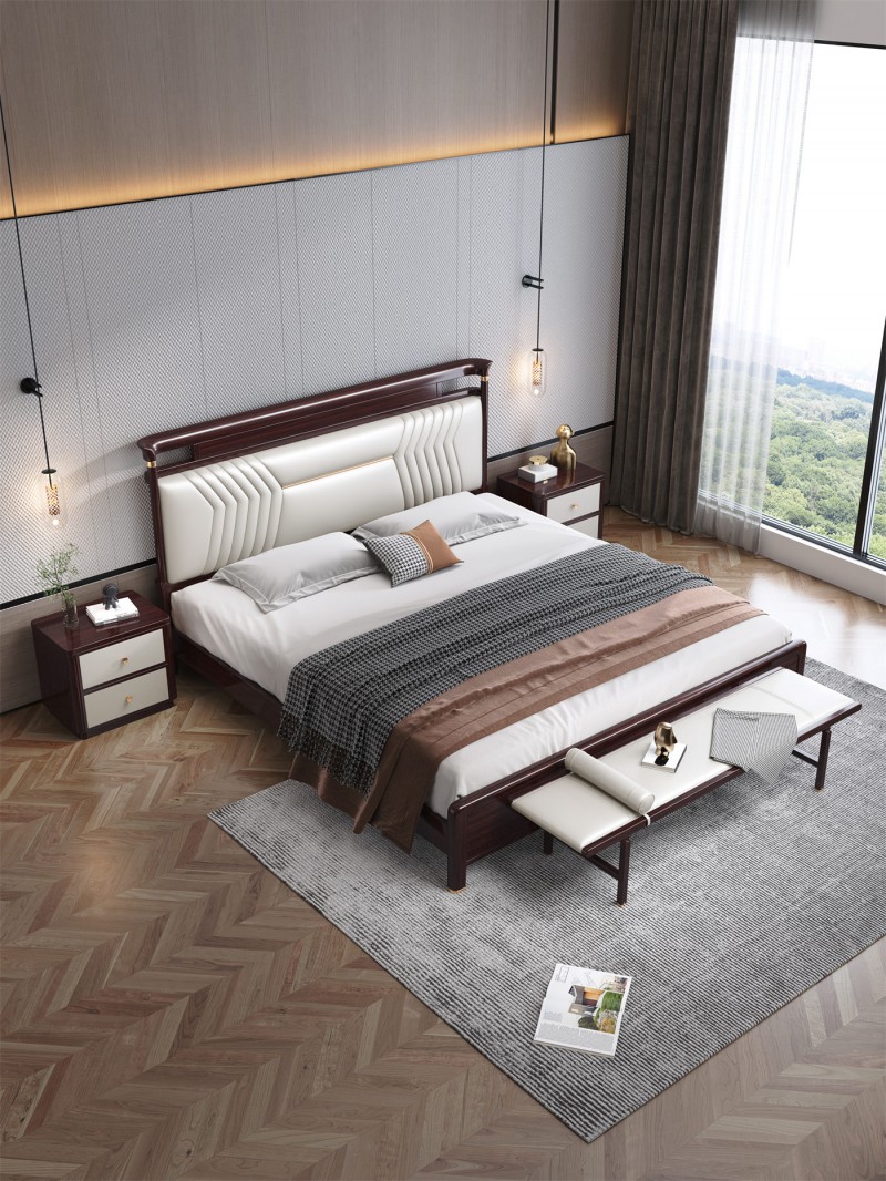 阿姆雷特新中式金絲檀木HT69床