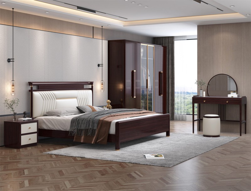 阿姆雷特新中式金絲檀木HT69床