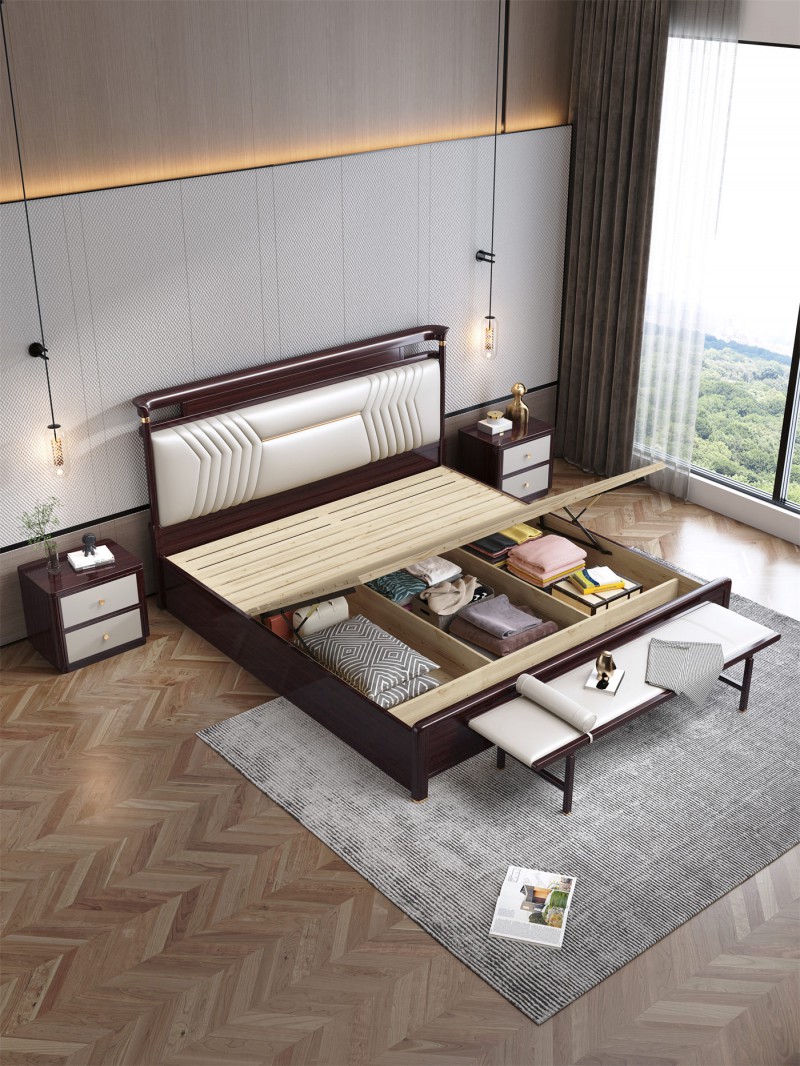 阿姆雷特新中式金絲檀木HT69床