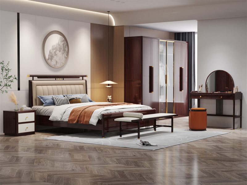 阿姆雷特新中式金絲檀木HT65床